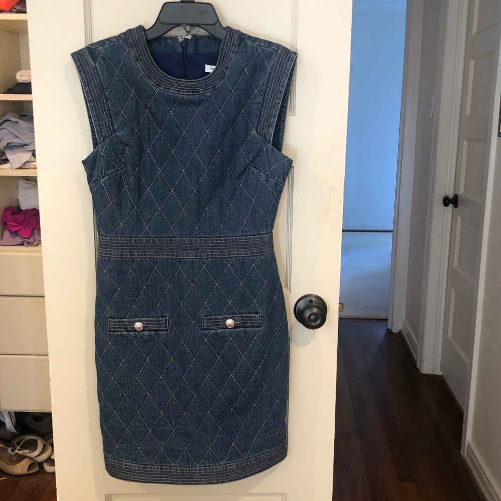 NWT Veronica Beard Quilted Denim Dress
